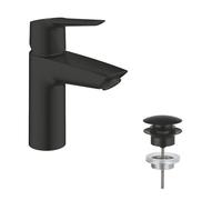 GROHE Grifo monomando Start 235502432 – Lavabo, Negro mate, QuickFix, Push-Open, Ahorro agua