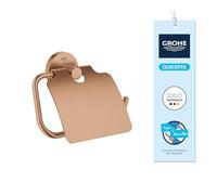 GROHE Start Portarrollos con Tapa (Metal, fijación Oculta, Incluye Tornillos y Tacos), tamaño 167 x 119 mm, Antracita Grafito Duro Cepillado, 41185AL0