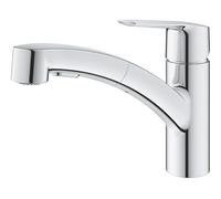 GROHE Start QuickFix 1012410000 - Grifo mezclador de cocina extraíble para instalación delante de una ventana (boquilla baja de 174 mm, cartucho de cerámica de 35 mm, área giratoria de 90°, control de