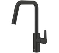 Grohe QuickFix Start - Grifo electrónico para fregadero con ducha extraíble, alimentación por batería, negro mate 1012432430