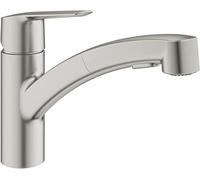 GROHE Grifo de cocina Start 30531DC1 SuperSteel caño extraíble giro 90° gris mate