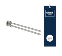 Grohe Start QuickFix - Toallero de doble barra, gris mate, para atornillar con QuickScrew, ref. 41183DC0
