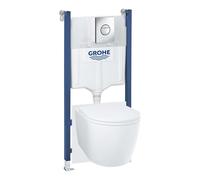 Grohe Start Round - Conjunto de instalación empotrada, inodoro Start Round, asiento Softclose y pulsador Sail, cromo 103843SH00