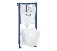 Grohe Start Round - Conjunto de instalación empotrada, inodoro Start Round, asiento Softclose y pulsador Sail, cromo 103846SH00