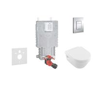 Grohe Uniset - Conjunto de inodoro suspendido + Inodoro y Asiento Villeroy & Boch 38643SET-KB
