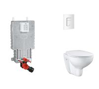 Grohe Uniset - Conjunto de instalación pre-pared, inodoro, asiento SoftClose y botón Skate Cosmopolitan, blanco alpino SANI15BB3101