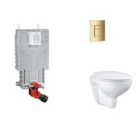 Grohe Uniset - Conjunto de instalación pre-pared, inodoro, asiento SoftClose y botón Skate Cosmopolitan, Cool Sunrise SANI15BB4102