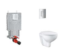 Grohe Uniset - Juego de instalación pre-pared, inodoro, asiento SoftClose y botón Skate Cosmopolitan, cromado SANI15BB2101