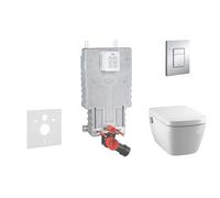 Grohe Uniset - Módulo de instalación en pared, ducha de bidé y asiento Tece, botón Skate Cosmo, rimless, SoftClose, cromo 38643SET-KT