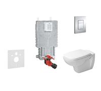 Grohe Uniset - Módulo de instalación en pared, taza y asiento D-Code, rimless, SoftClose, botón Skate Cosmo, cromo 38643SET-KK