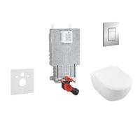 Grohe Uniset - Módulo de instalación en pared, taza y asiento Subway 2.0, DirectFlush, SoftClose, CeramicPlus y botón Skate Cosmo, cromo 38643SET-KI