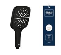 GROHE Vitalio 130 SmartActive Cube - Teleducha/Alcachofa 13cm (Botón para 3 chorros, ahorro de agua, sistema antical, montaje universal), negro mate, 265952430