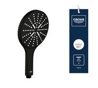 GROHE Vitalio 150 SmartActive - Teleducha/Alcachofa 15 cm (Botón para 3 chorros, ahorro de agua, sistema antical, montaje universal), negro mate, 265972430