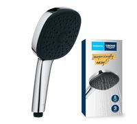 GROHE Alcachofa de ducha Vitalio Comfort 26092001 – 3 tipos de chorro, sistema antical, cromo