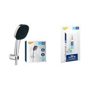 GROHE Vitalio Comfort 110 + QuickGlue S - Set de ducha (Ducha de mano cuadrada 11cm, 2 chorros, sistema antical, manguera 1,75m, soporte de pared, Water Saving, fácil de instalar) Cromo 26399001