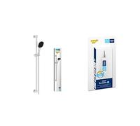 GROHE Vitalio Comfort 110 + QuickGlue S - Set de ducha (Ducha de mano cuadrada de 11cm, 2 rociadores, Manguera de ducha 1,75m, Barra de ducha 90cm, Water Saving), fácil de instalar, Cromo, 26931001