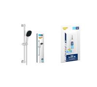 GROHE Vitalio Comfort 110 + QuickGlue S - Set de ducha (Teleducha cuadrada de 11cm, 2 chorros, flexo de 1,75m, Barra de ducha 60 cm, Sistema antical), fácil de instalar, Cromo, 26928001