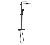 Grohe Vitalio Comfort conjunto de ducha a pared con termostato con rociador con efecto lluvia negro 266962431