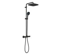Grohe Vitalio Comfort - Conjunto de ducha con termostato, 25x25 cm, 2 chorros, negro mate 266962431