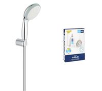 GROHE Vitalio Go 100 & QuickGlue S1 - Conjunto de ducha de mano (teleducha de 1 chorro de 10 cm, sistema antical, flexo de 1,75 m, soporte de pared), cromo, 26198000