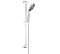 GROHE Vitalio Joy 110- Conjunto de ducha (teleducha 11 cm con 2 chorros, barra ducha 62 cm, soportes de pared metal, flexo 1,75 m, menor consumo agua, instalación QuickGlue), cromo, 27326000