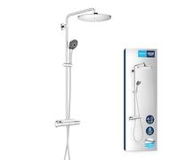 GROHE Conjunto de ducha Vitalio Joy termostático con rociador efecto lluvia StarLight Chrome 26401001
