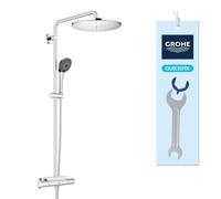 GROHE Conjunto de ducha Vitalio Joy termostático con rociador efecto lluvia StarLight Chrome 26401001