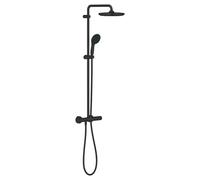 GROHE Conjunto de ducha termostático Vitalio Start System, rociador 25 cm efecto lluvia, negro mate
