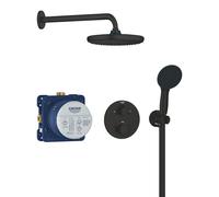 Grohe Vitalio Start conjunto de ducha empotrado con termostato con rociador con efecto lluvia negro 348832430