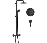 Grohe Vitalio Start Shower System conjunto de ducha a pared con termostato con rociador con efecto lluvia negro 266772430