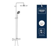 Grohe Vitalio Start System 210, Sistema de Ducha con Mezclador Termostático para Montaje Mural, Cromo, 27960001