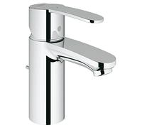 Grohe Wave Cosmopolitan QuickFix- Grifo de lavabo monomando S (vaciador automático, menor consumo de agua, instalación rápida, altura 155mm), cromo, 23231000