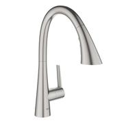Grohe Zedra - Grifo de fregadero con ducha extraíble, supersteel 32294DC2