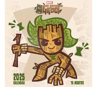 Groot - Calendario de pared cuadrado oficial 2025 de 30 x 30 pulgadas - Guardián de la Galaxia de Marvel, papel de alta calidad, adorable arte Groot, planificador de 12 meses, regalo perfecto para los