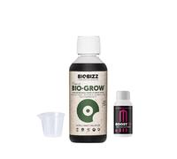 GROWMANIA Bio Grow de BioBizz 500 ml + Muestra Boost Up + Vaso Medidor | Biogrow Fertilizante Orgánico para Crecimiento Activo | Ideal para Jardines Urbanos