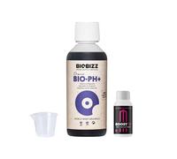GROWMANIA Bio Up de BioBizz 250 ml + Muestra Boost Up de Up Nutrients + Vaso Medidor | Elevador de PH Orgánico | Para Plantas en Macetas Pequeñas y Cultivos Iniciales