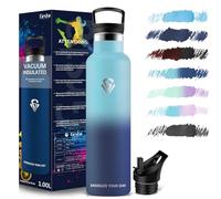 Grsta Botella Agua Acero Inoxidable - 1L - Botella Termica - Cantimplora Termica - Sin BPA - Botella agua Gimnasio para Deportiva, Gym, Escuela