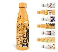 Grsta Botella Agua Acero Inoxidable, 500ml Botella Termica, Botella Agua Personalizada sin BPA, Mantiene 24H Frio/12H Calor, Botella Metal para la Escuela, Oficina, Viajar, Gimnasio, Amarillo