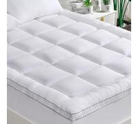 GRT Cubrecolchón Super King, 5 cm, rayón de bambú, acolchado 3D de plumón de nieve 900 g/m², acolchado súper esponjoso (180 x 200 cm)