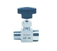 Grúa de válvula de aguja macho a hembra | Control de flujo de acero inoxidable 304 Agua Gas Petróleo Propano(1/8",BSP)