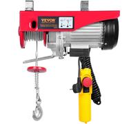 Grúa eléctrica, con una capacidad de elevación de 600 kg (1320 lbs), cabrestante eléctrico de acero con cable de 1150W y 220V, con control remoto por cable de 4,3 metros (14 pies), altura de elevación