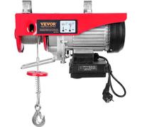 Grúa eléctrica, con una capacidad de elevación de 795 kg, cabrestante eléctrico de acero con motor de cobre puro, de 1450W y 220V, con control remoto inalámbrico, altura de elevación de 12 metros con