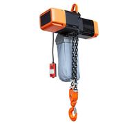 Grúa eléctrica de cadena con capacidad de 5000 kg, altura de elevación de 9.1 metros, grúa de techo trifásica con control remoto inalámbrico de 100 metros y control remoto cableado de 8.2 metros, dobl