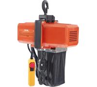 Grúa eléctrica de cadena, monofásica, con capacidad de carga de 500 kg (1100 lbs) y una altura de elevación de 4,5 metros (15 pies)