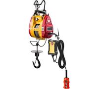 Grúa elevadora eléctrica 2 en 1, con capacidad de 300 kg, grúa eléctrica portátil de 1500 W, altura de elevación de 30 metros, velocidad de 18,9 m/min, con control remoto cableado e inalámbrico, ideal