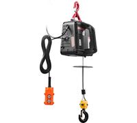Grúa elevadora eléctrica 2 en 1, con capacidad de 500 kg, grúa eléctrica portátil de 1500W, altura de elevación de 7,6 metros, velocidad de 5 m/min, con control remoto manual y por cable, ideal para f
