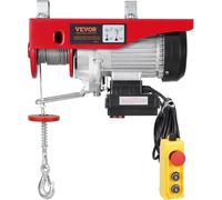 Grúa elevadora eléctrica con cabrestante, capacidad de 600 kg (1320 lbs), alcance de 49 metros (328 ft), con control remoto inalámbrico y control remoto cableado de 4.3 metros (14 ft)