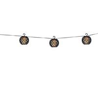 GRUNDIG Cadena de luces solares para jardín, 8 farolillos LED, 12 lúmenes, LED con efecto llama, incluye panel solar, duración de la batería de 8 a 6 horas, color negro