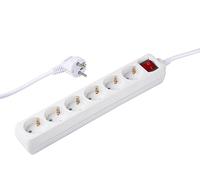 Grundig Regleta con el Interruptor 6-Plegable 16A/250V - Cable de extensión 1.5M - Caja de Conexiones máx. 3680W - Blanco