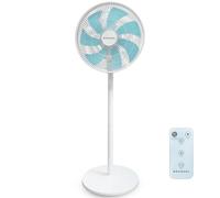 Grunkel Ventilador de Pie Ultrasilencioso PS de 36cm 14” | 12 Velocidades | 7 Aspas | Oscilación 100° | Temporizador 12h | Mando a Distancia | 30W
